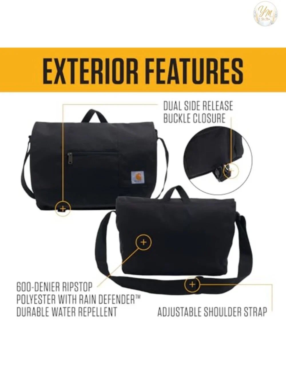 Carhartt Ripstop Messenger Bag Water-Resistant 17
